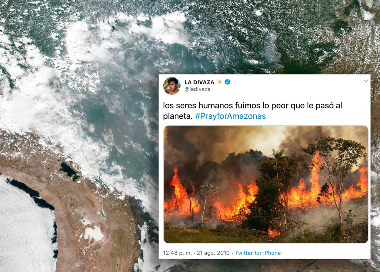 En agosto de 2019 se difundieron de forma masiva imágenes impactantes de los incendios en la Amazonia brasileña. Una de las más compartidas fue una captada por el fotógrafo Mario Tama para Getty Images pero, aunque sí muestra un incendio en el país suramericano, realmente se trata de uno ocurrido en noviembre de 2014 en una población del estado de Maranhao. La vista aérea real del incendio de 2019 fue proporcionada por la NASA.