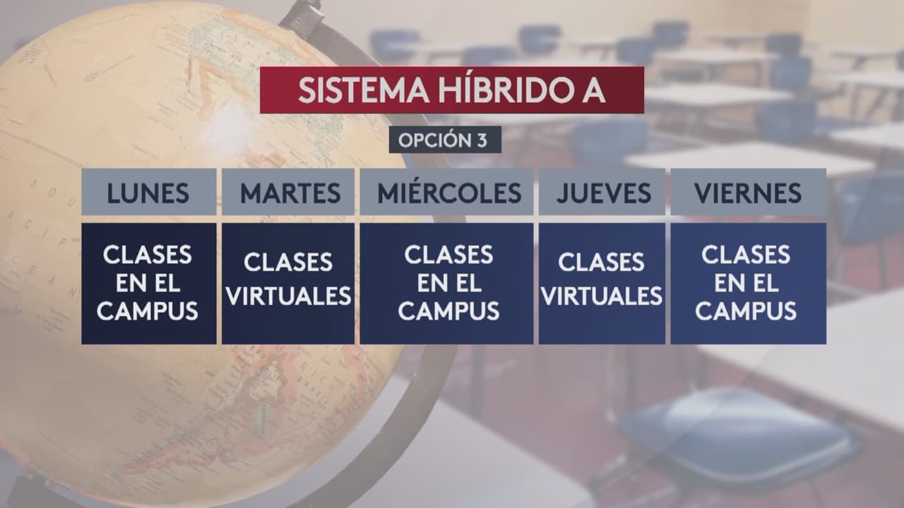 En la opción A se alterna diariamente la educación en la casa y en el campus. 
<br>