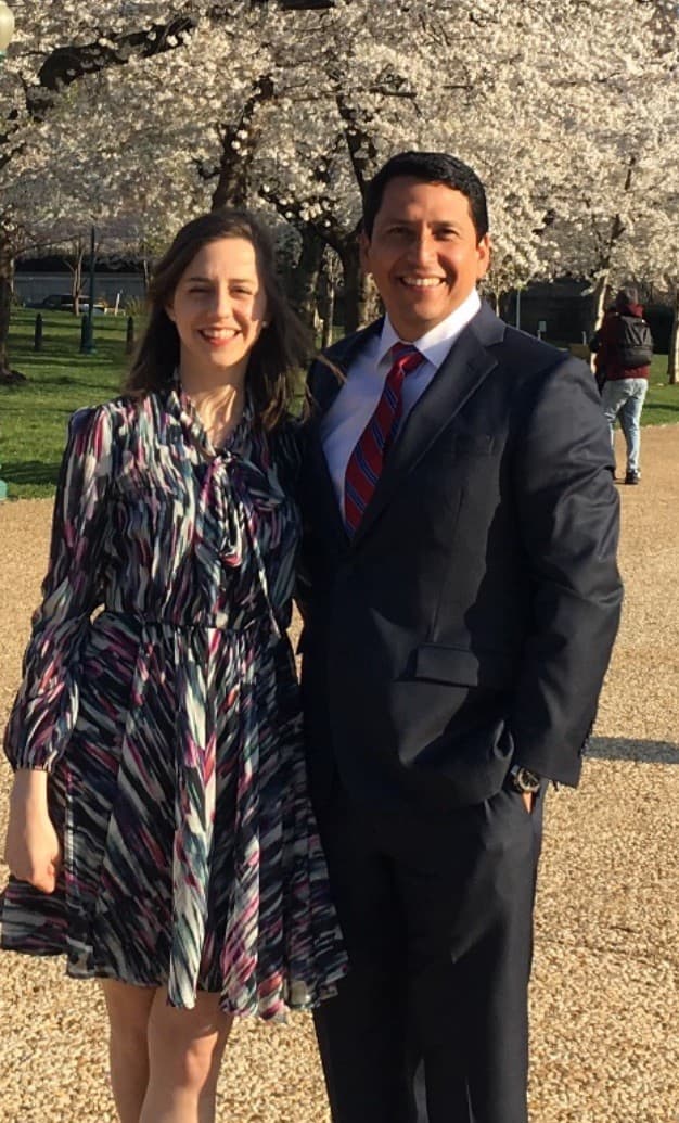 Alirio Rafael Zambrano con su sobrina Alejandra Zambrano buscando apoyo político para los Citgo 6 en Washington DC.