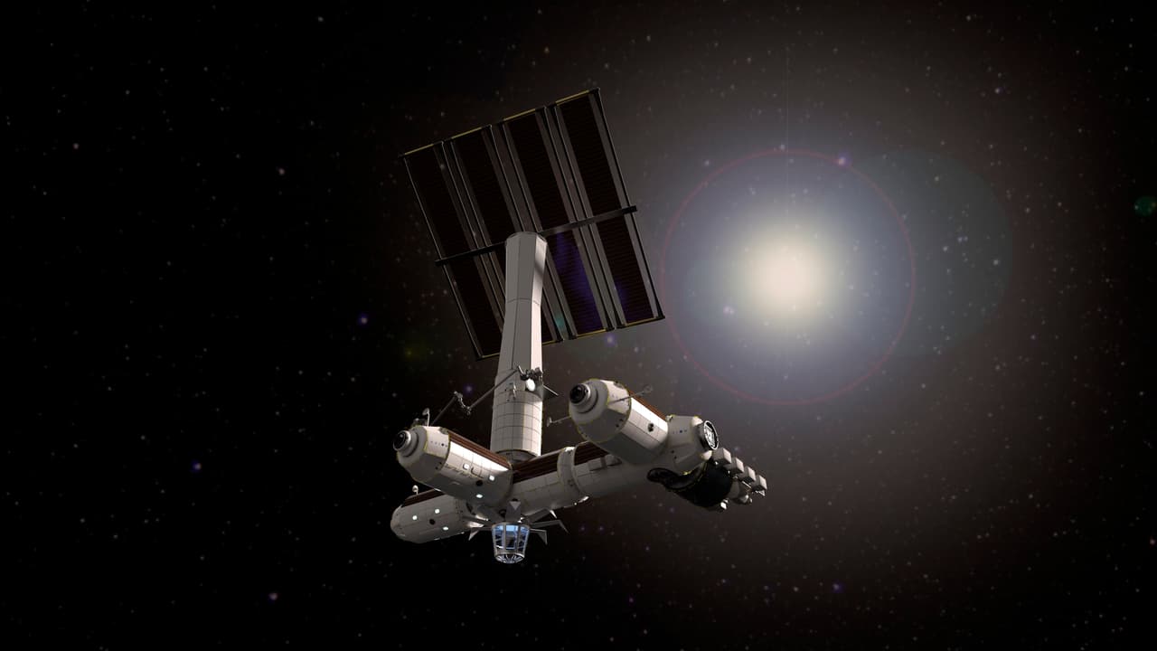 Una vista de la nueva estación, ya separada de la estación Espacial Internacional. "Ahora, las misiones con tripulación privada tendrán un acceso sin precedentes a la estación espacial, lo que fomentará la comercialización del espacio", destacó el presidente y director de operaciones de SpaceX, Gwynne Shotwell.
<br>