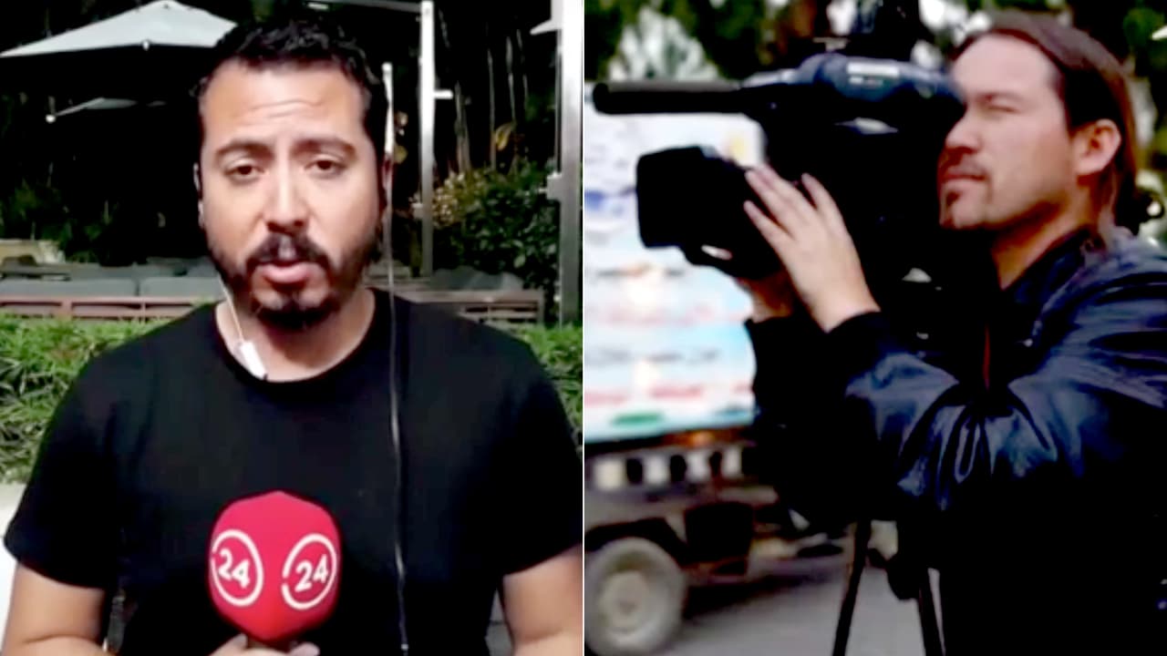 <b>Rodrigo Pérez y Gonzalo Barahona </b>de la Televisión Nacional de Chile. Los periodistas chilenos fueron detenidos el 30 de enero cuando iban camino a comer cerca del Palacio de Miraflores en Caracas. La detención duró 14 horas, luego fueron deportados.