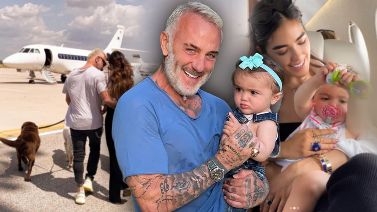 Gianluca Vacchi y Sharon Fonseca se funden en un tierno baile para calmar a Blu antes de su primer viaje en avión