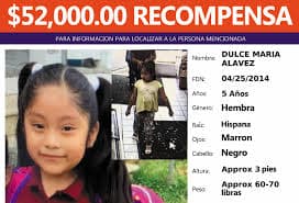 <b>Miércoles, 9 de octubre</b>| Aumenta a $52,000 dólares la recompensa por información. 
<br>