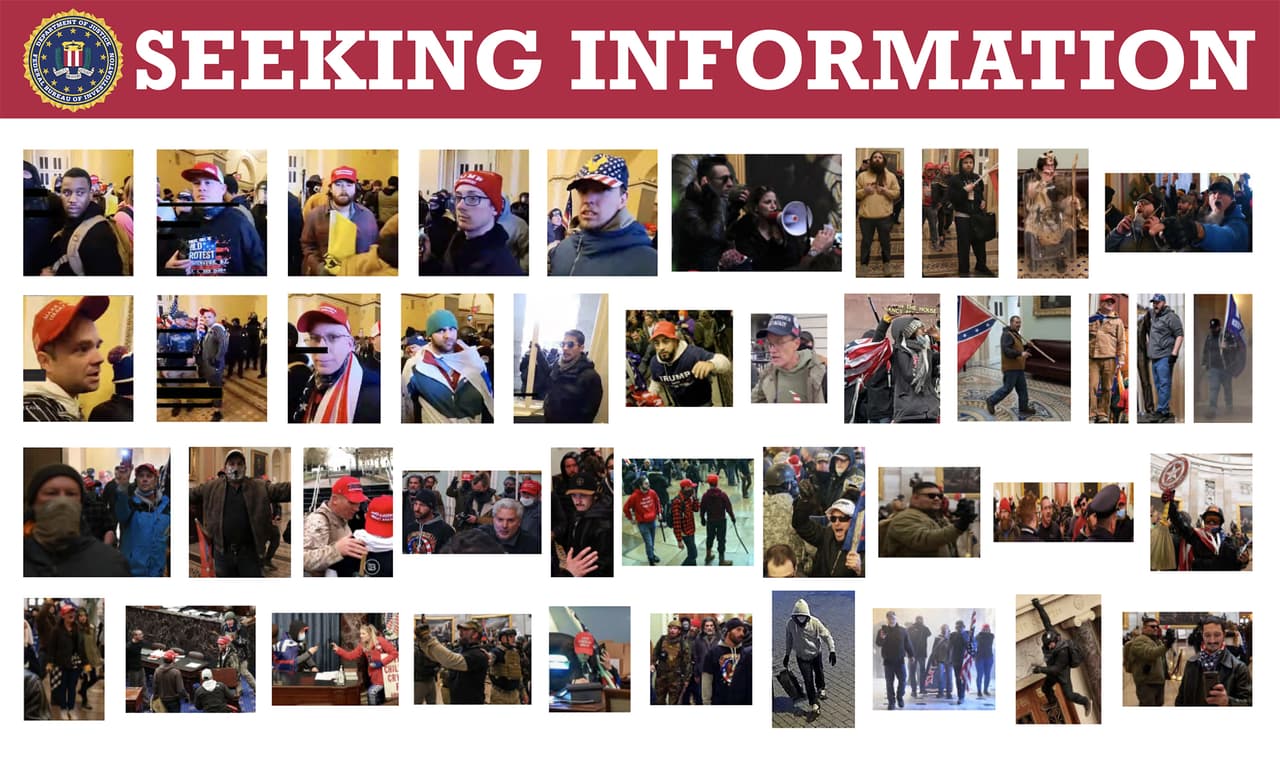 El FBI continúa buscando a más personas que estuvieron involucradas en el incidente y piden ayuda de la comunidad para encontrarlos. Si usted tiene fotos o videos y desea colaborar, visite: 
<a href="https://tips.fbi.gov/digitalmedia/aad18481a3e8f02" target="_blank">fbi.gov/USCapitol </a>
<br>