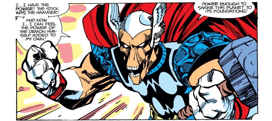 Beta Ray Bill con el martillo de Thor