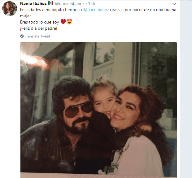 La hija del 
<b>Flaco Ibáñez (</b>Jorjais) también celebró el Día del Padre con una fotografía familiar y una emotiva dedicatoria: "Felicidades a mi papito hermoso, gracias por hacer de mí una buena mujer. Eres todo lo que soy ¡Feliz día del Padre!"
<br>
