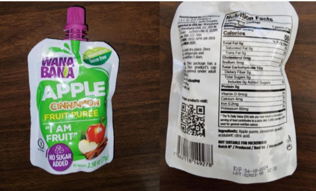 Más de 20 niños enfermos tras consumir puré y compotas de manzana con canela contaminados con plomo