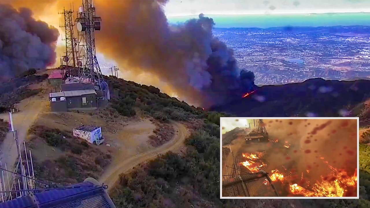 El fuego ‘Airport’ inició el lunes 9 de septiembre a la 1:51 pm en Trabuco Canyon, en el condado Orange. Imágenes de timelapse mostraron el avance de las llamas, pero la cámara que las grabó se derritió al quedar en medio de las llamas.