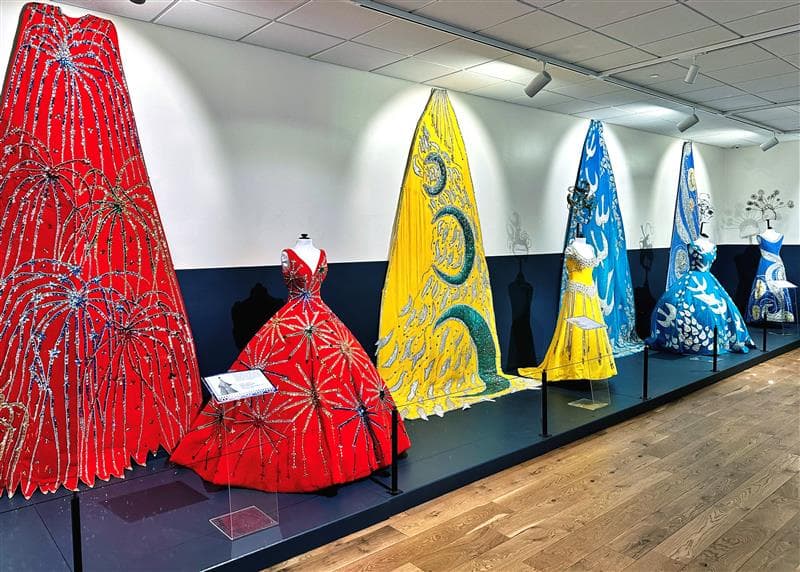 <h2 class="cms-H2-H2">Fiesta Exhibición Anual: Fiesta Makes a Splash</h2>
<br>
<ul>
 <li class="li1">Cuándo: Del 24 de abril al 2 de noviembre</li>
</ul> 
<ul>
 <li class="li1">Hora: 10:00 - 17:00 horas</li>
</ul> 
<ul>
 <li class="li1">Dónde: Witte Museum</li>
</ul> 
<ul>
 <li class="li1">Qué es: El Museo Witte es una de las pocas locaciones en donde se puede aprender la historia y los orígenes de la Fiesta. Este evento es una exhibición de batas y vestiduras de la Orden del Álamo que tiene la colección del museo, así como otras prestadas temporalmente por familias que tienen siglos viviendo en San Antonio.</li>
</ul> 
<ul>
 <li class="li1">Costo: 16 dólares.</li>
</ul>