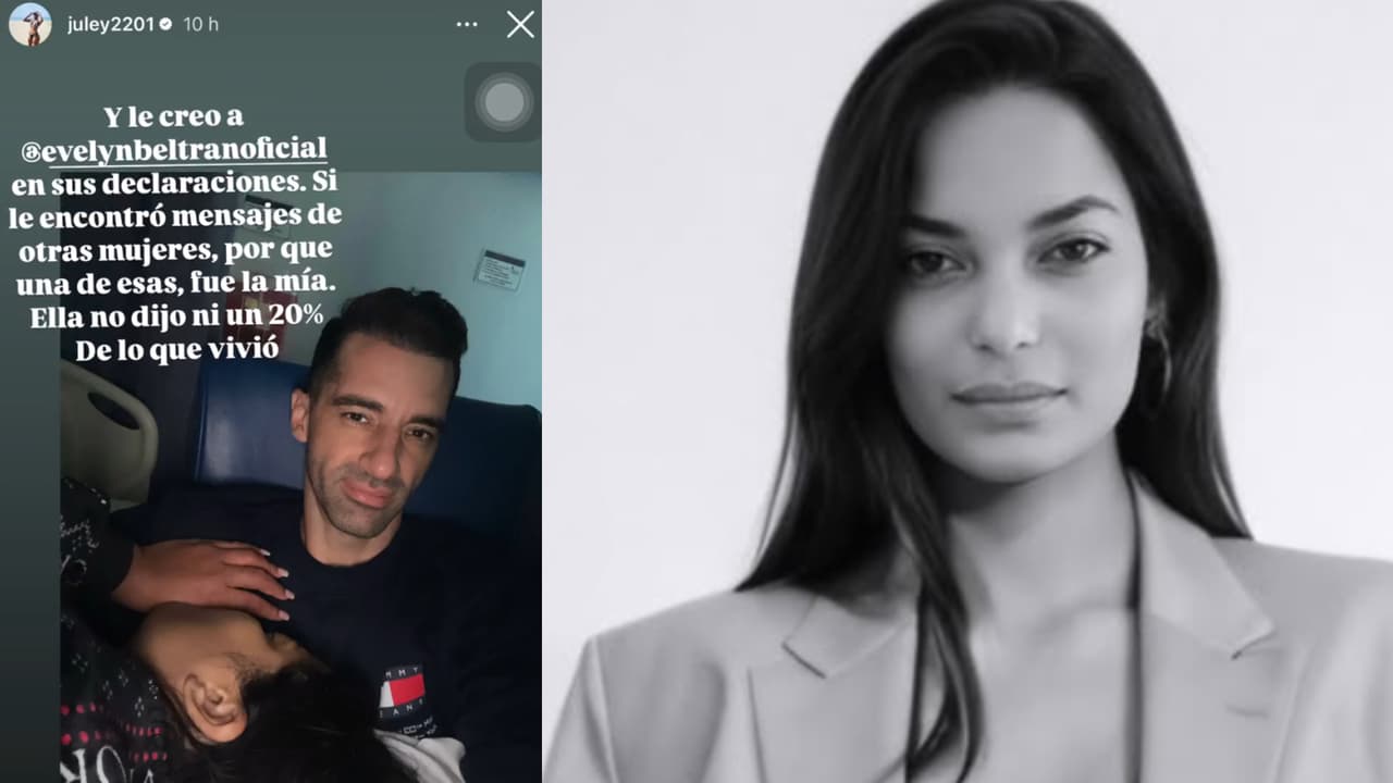 La imagen de la izquierda es una de las primeras fotos que Juley Mejía reveló en Instagram estando al lado aparentemente de Toni Costa y dándole la razón a su ex Evelyn Beltrán sobre los "mensajes con mujeres" que le "vio" cuando fueron novios.