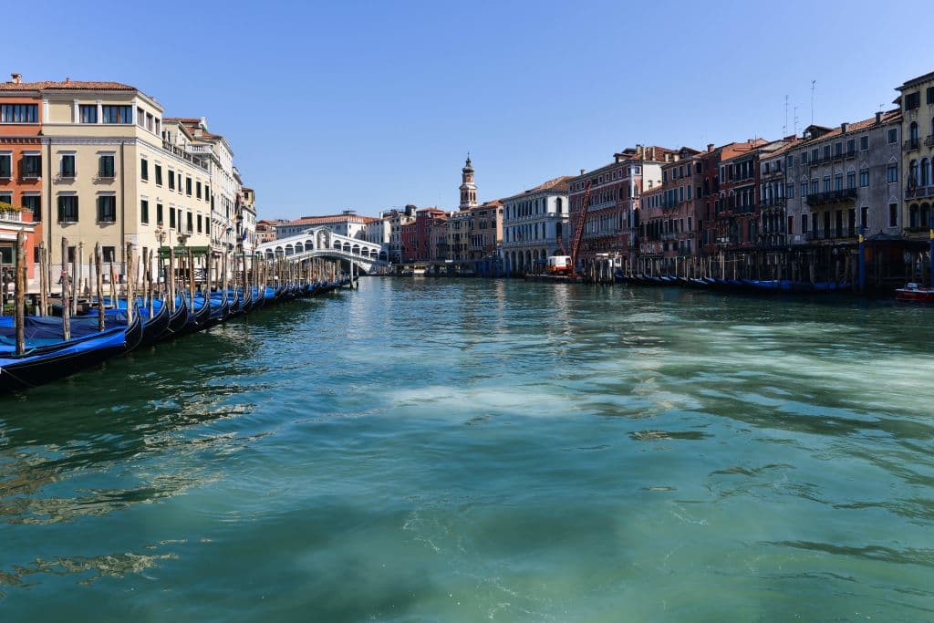 El Gran Canal de Venecia vacío y las góndolas detenidas a un lado. Aunque las personas mayores y aquellas con patologías previas han sido las más afectadas hasta ahora, el director general de la Organización Mundial de la Salud (OMS), Tedros Adhanom Ghebreyesus, 
<b>advirtió a los jóvenes que "no son invencibles".</b>
