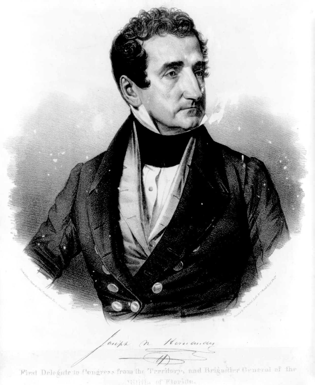 Joseph Marion Hernandez. Fue el primer hispano en ocupar un escaño en el Congreso de los EEUU y el primer delegado para el Territorio de Florida, cargo que ocupó de septiembre de 1822 a marzo de 1823. Nació en San Agustín, en la costa este de Florida en el año 1793, cuando este territorio aún estaba bajo soberanía de España. Tras su desempeño en el Congreso, se alistó en el Ejército de Estados Unidos y participó en las Guerras Seminolas. Murió en Matanzas, Cuba, en 1857.