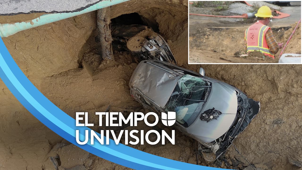 Labores de limpieza y reparación tras las tormentas: en Chatsworth, un socavón se tragó dos vehículos