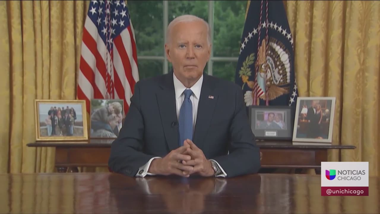 1. Desde la oficina Oval de la Casa Blanca en Washington D.C, el Presidente
<b> Joe Biden oficializó su retiro de la reelección presidencial</b>, diciendo que es hora de pasarle la 
<b><i>"antorcha a nuevas generaciones"</i></b>, y que la protección de la democracia, va
<b><i> "por encima de sus aspiraciones personales".</i></b>