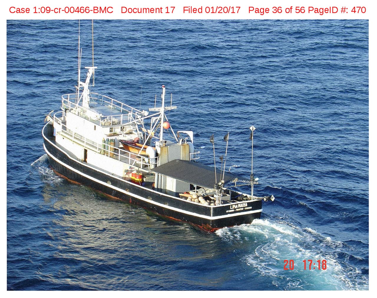 <b>Evidencia 5:</b> Un total de 12,000 kg de cocaína fueron decomisados en este barco pesquero, en el Pacífico Este.