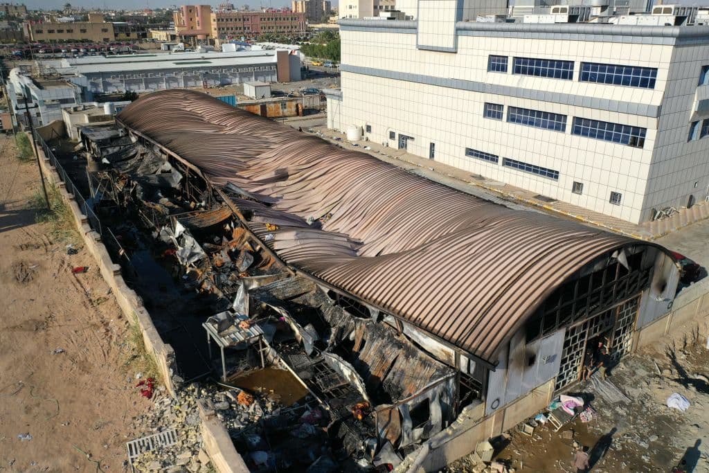 Se trata del
<b> Hospital Iman al Husein</b>, situado en la ciudad de 
<b>Nasiriya</b>, en el sur de Irak. En la imagen se puede ver cómo han quedado las instalaciones.