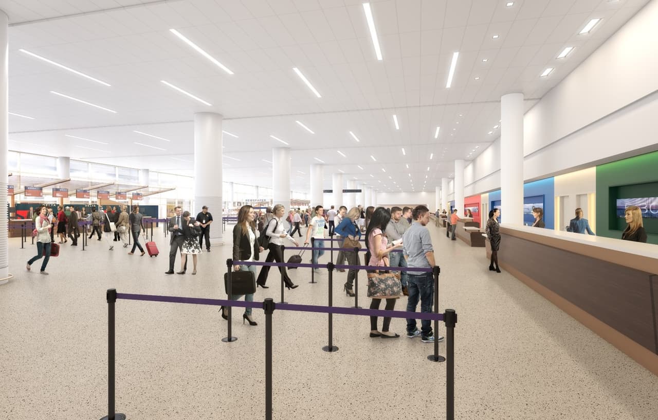 Esta imagen muestra los grandes espacios del nuevo terminal.