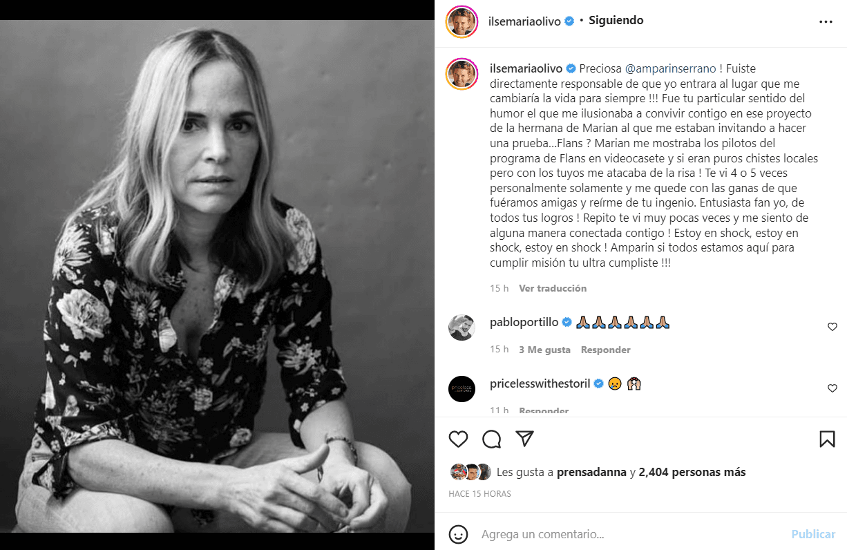 Ilse Olivo, integrante de Flans, le dedicó emotivo mensaje a Amparín Serrano.