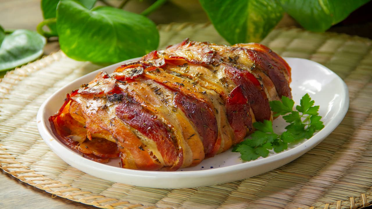 Lomo de cerdo con tocino