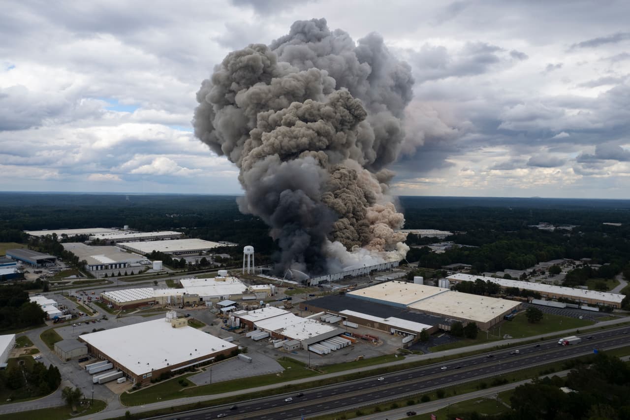 “Si la nube se mueve sobre su hogar, refúgiese”: nueva alerta por incendio de BioLab en Conyers