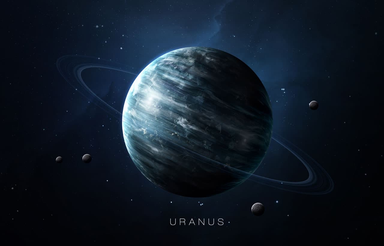 <b>URANO</b>
<br>El séptimo planeta del Sistema Solar y el tercero en tamaño, con unos 2,880 millones de kms. alejado del Sol y le da la vuelta en 87 años. Tiene 27 satélites conocidos. Es el planeta regente de Acuario, símbolo de lo imprevisible, de los cambios en nuestra vida.