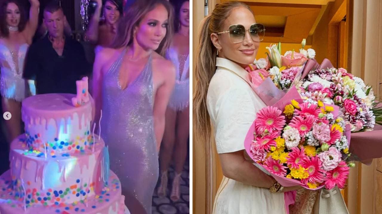 Jennifer López tuvo un pastel de cumpleaños de tres pisos.