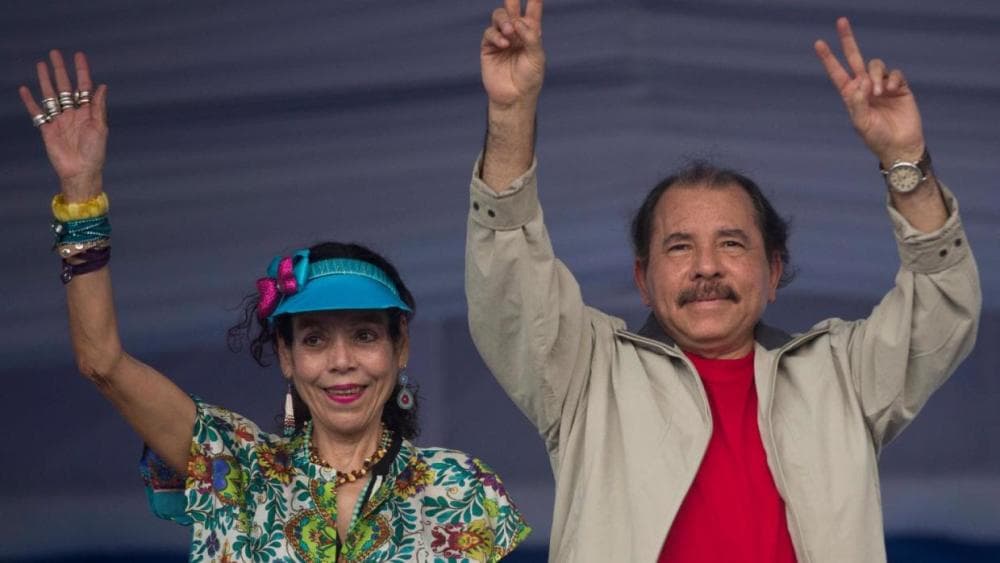 President Daniel Ortega with his wife and Vice President, Rosario Murillo.