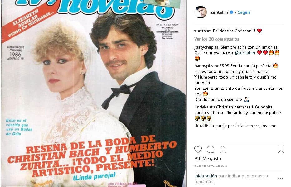 La pareja se casó el 3 de febrero de 1986 en una iglesia de la colonia Polanco en la Ciudad de México y 
<b>fue la primera boda de una celebridad en transmitirse por la televisión mexicana</b>.