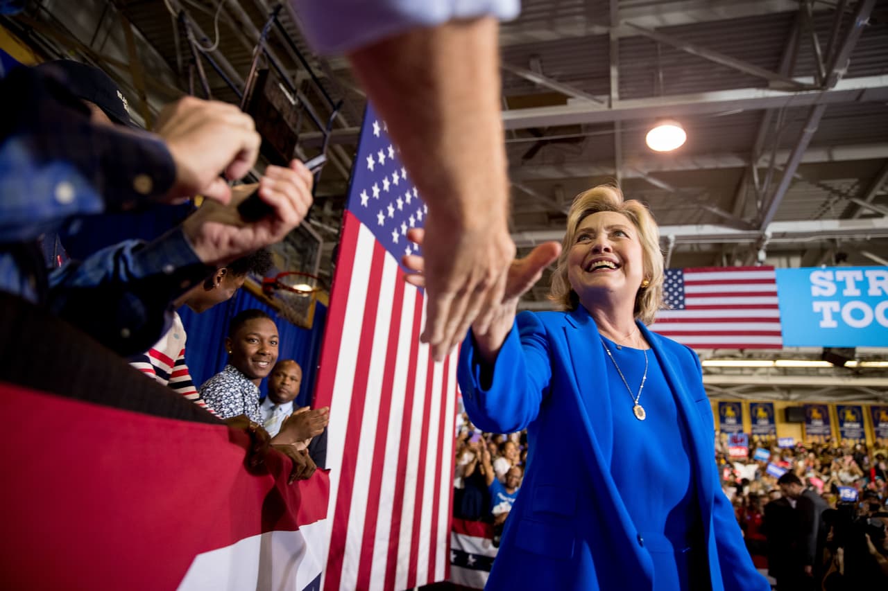Hillary Clinton en un mitin en Charlotte, Carolina del Norte, en septiembre.