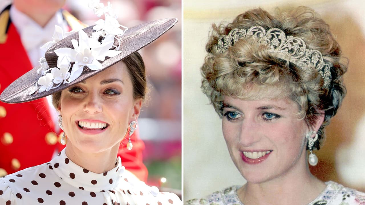 Esta no es la única vez que Kate Middletton y la anterior princesa de Gales han seleccionado las mismas joyas para complementar sus atuendos. En 2019, la conyuge de Guillermo lució los pendientes de diamantes y perla de los Mares del Sur que llevó Lady Di en una visita a Austria en 1996.
