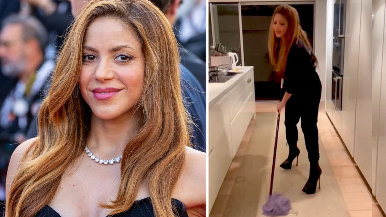 Shakira canta “podría matar a mi ex” en pleno San Valentín y se pone a trapear su casa