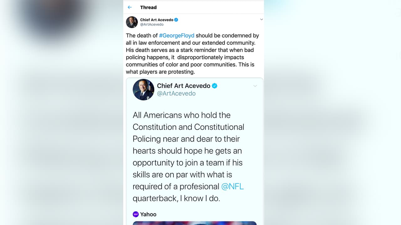 El jefe del Departamento de Policía de Houston, Arturo Acevedo, dijo en una rueda de prensa que 
<b><a href="https://www.univision.com/local/houston-kxln/condenamos-esas-acciones-jefe-de-policia-de-houston-sobre-la-muerte-de-george-floyd-en-minneapolis-video">condenan</a></b> las acciones que tomaron los oficiales de Minneapolis.