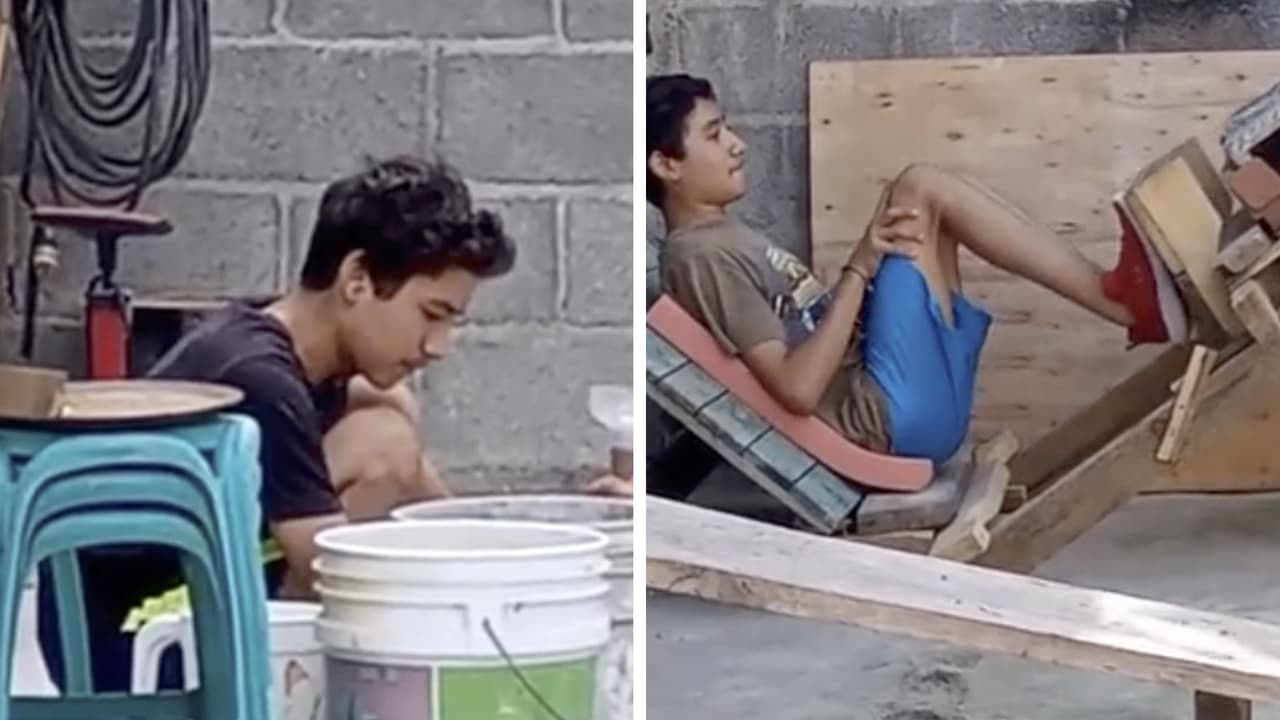 Joven mexicano construye gimnasio de madera en el patio de su casa e impacta a Internet