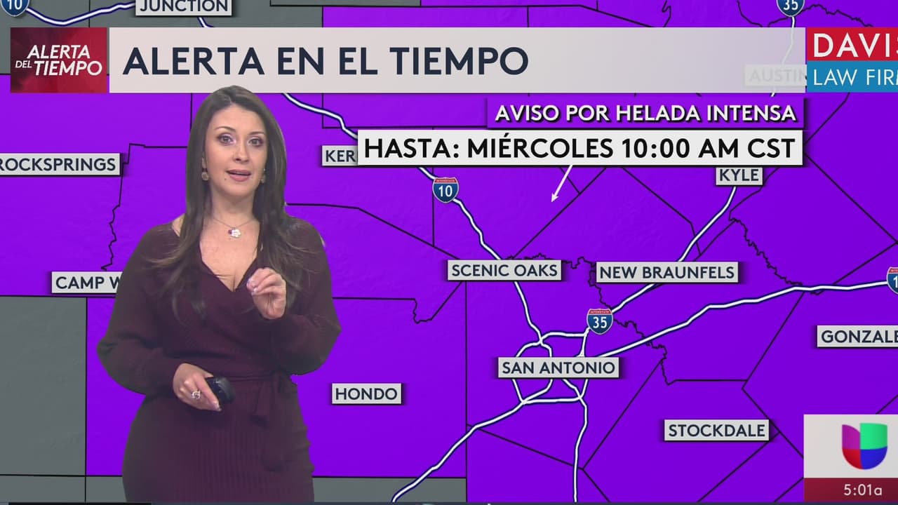 Los avisos por helada intensa, activo hasta el miércoles a las 10:00 de la mañana, y por tormenta invernal, activo hasta este lunes a las 12:00 pm, se extienden para San Antonio y Austin.
