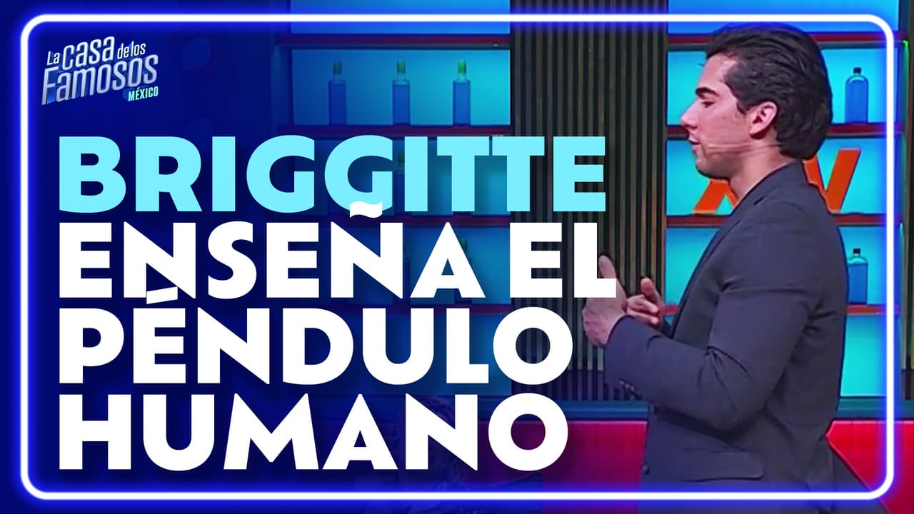 Briggitte le muestra a Mauricio Garza cómo hacer el péndulo humano