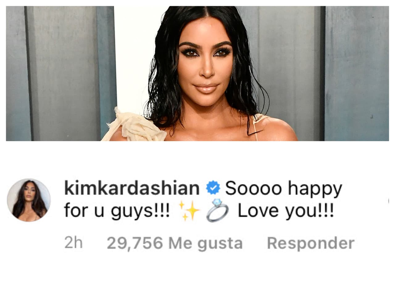 Kim Kardashian también les deseó lo mejor. "Muy feliz por ustedes, chicos. ¡Los amo!". 
<br>