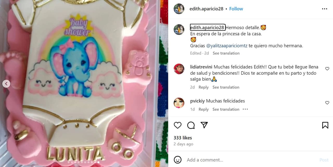 En el pastel se reveló no sólo el sexo del bebé, también su nombre.