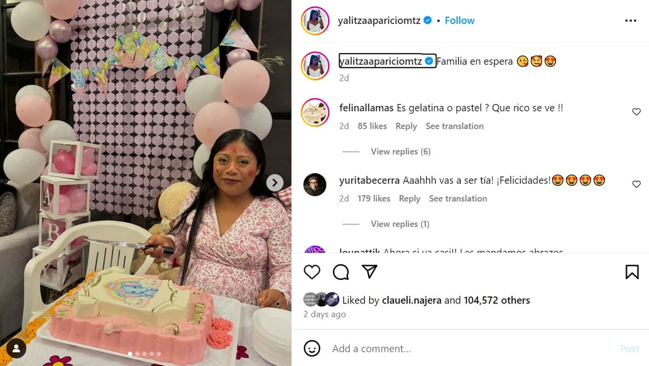 Yalitza Aparicio organizó un hermoso baby shower para su hermana.