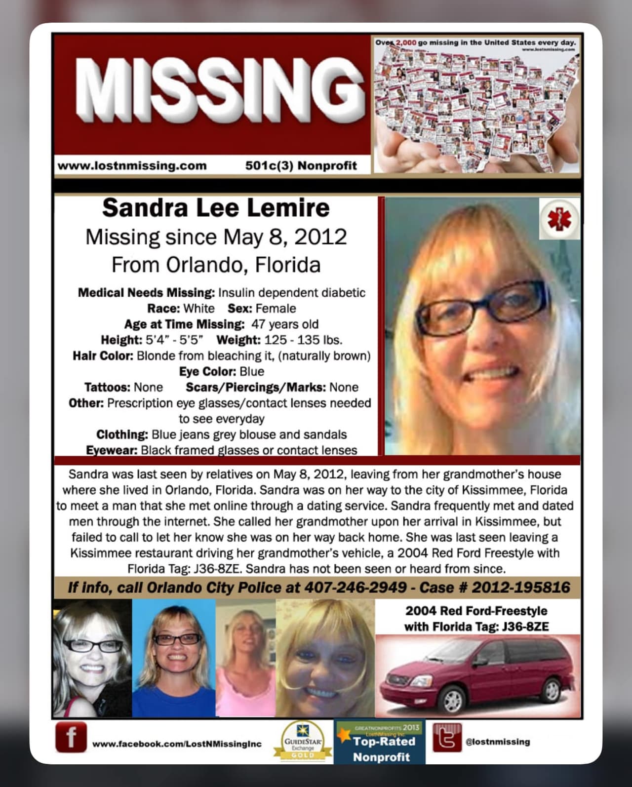 La desaparición de Sandra Lemire ha mantenido en vilo a una familia por más de una década.