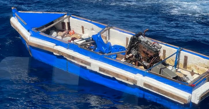 This polystyrene raft was spotted by a Border Patrol Air and Marine Operations crew on Nov 25, 2022, off the Florida Keys.