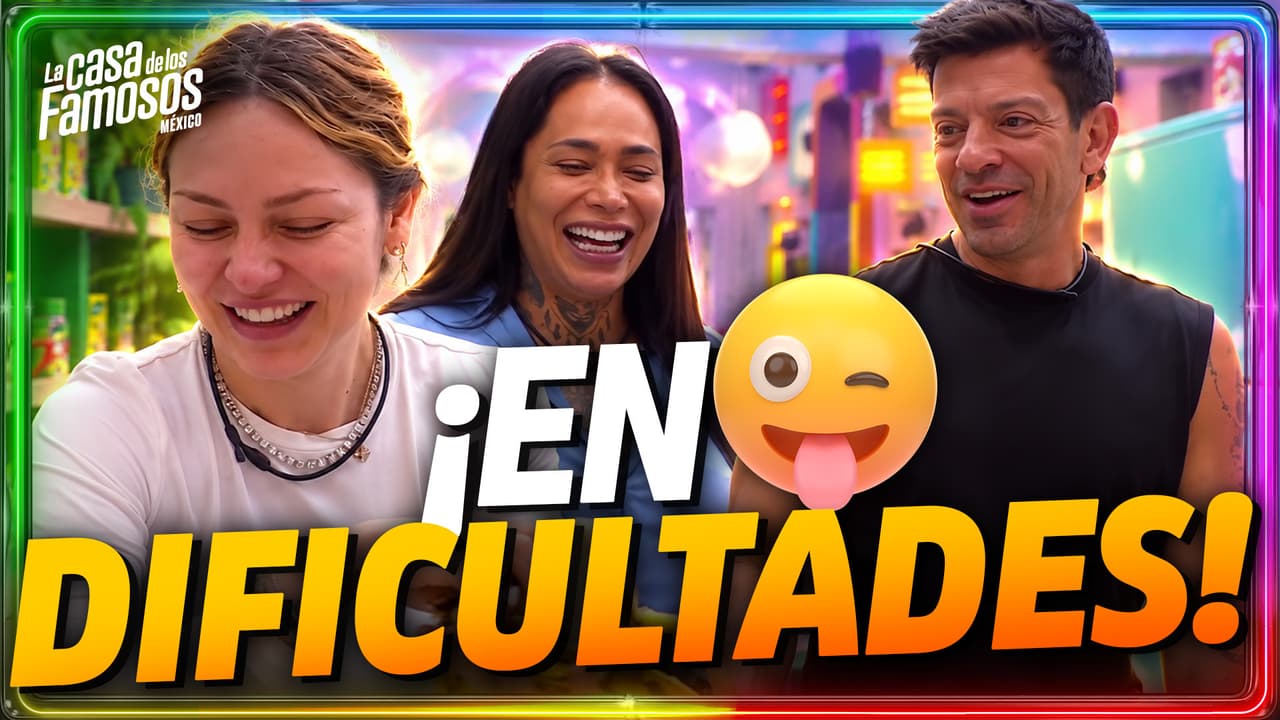 Gema SUFRE HACIENDO UN LICUADO DE PLATANO durante la dinámica de 'AMARRADOS'