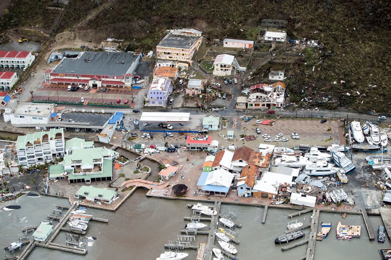 Esta imagen da una idea de los incalculables daños que causó el huracán Irma a su paso por San Martín