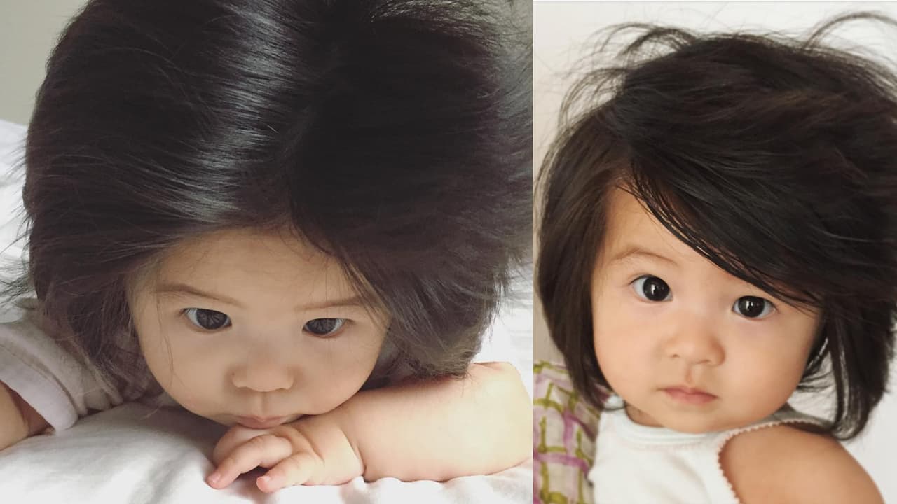 Una bebé nació con tanto cabello que su melena se veía hasta en el ultrasonido: conoce a Baby Chanco