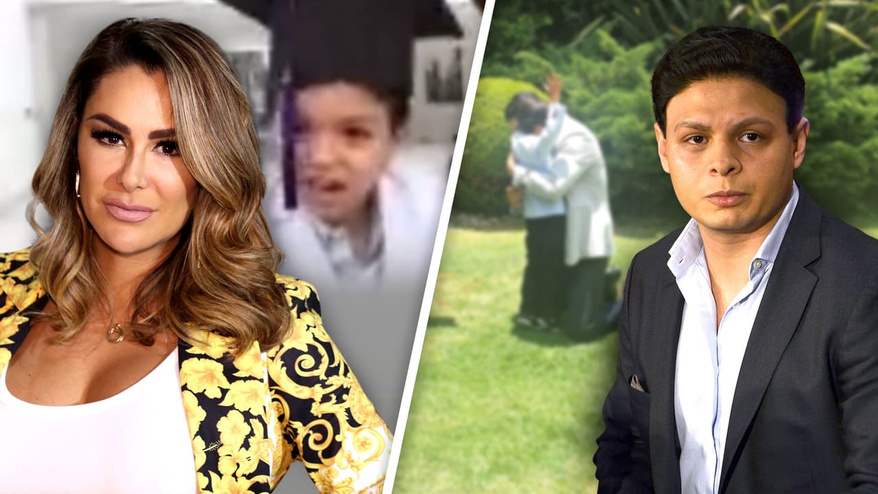 Giovanni Medina abraza a Emmanuel mientras que Ninel Conde ve la graduación de su hijo vía internet