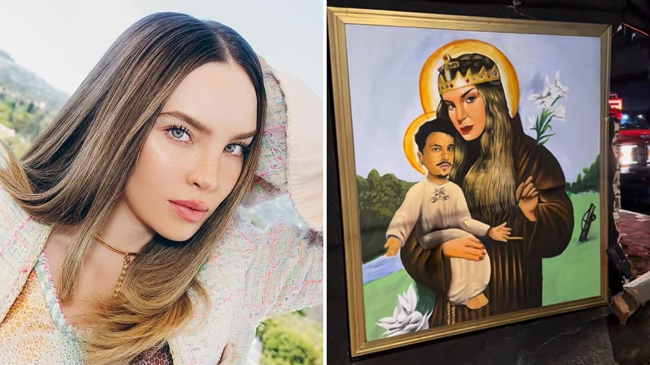 Belinda reacciona a que pintura suya con Nodal se salvara de accidente automovilístico