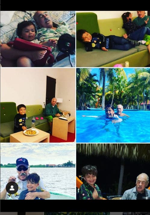 Este sábado 25 colgó este collage de fotos en las que se le ve al hijo de López Portillo jugando y pasando el tiempo con García. 
<br>