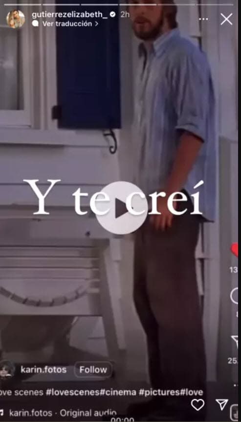 <b>"Y te creí"</b>, decía uno de ellos con el fondo de una escena de una película en la que una pareja discute. 
<br>