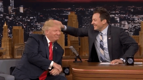 Más allá de las polémicas ideas, para el final de la campaña una única duda seguía intrigando al electorado acerca de Donald Trump. Era su pelo real o era un perfecto peluquín. Jimmy Fallon resolvió para siempre la incógnita.