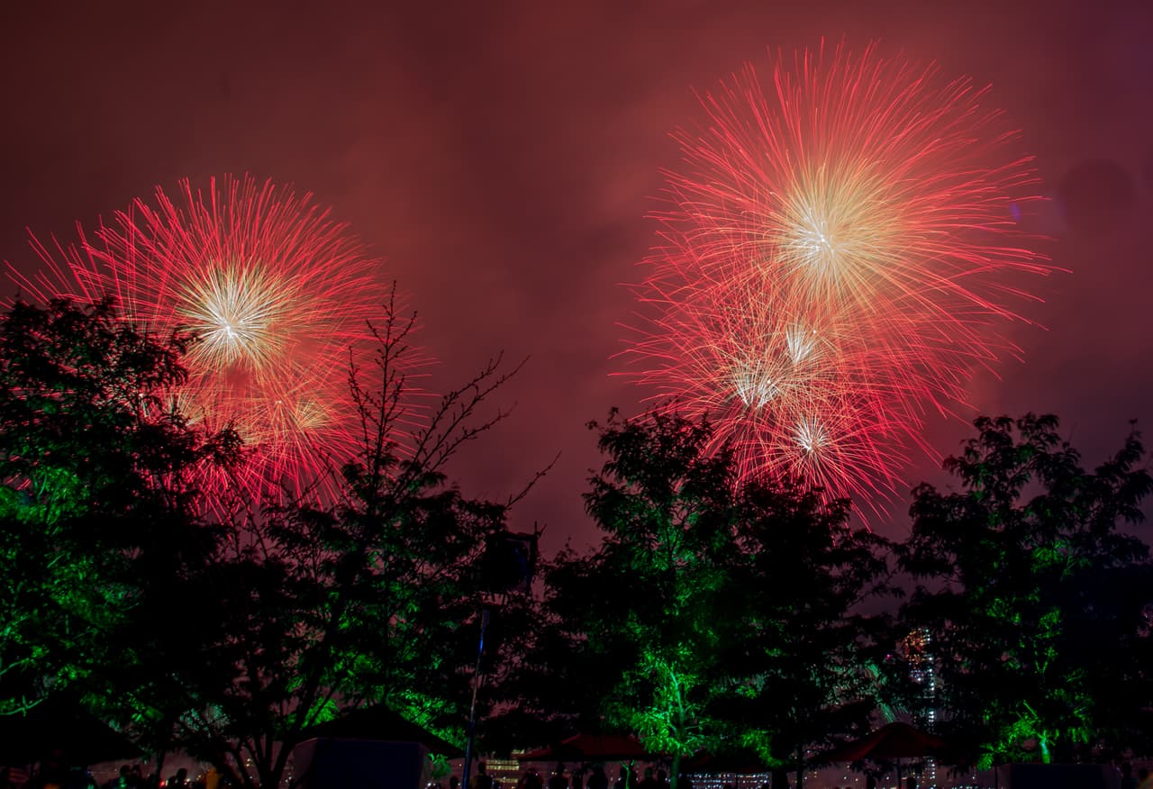 Nueva York llena de luces el 4 de julio.