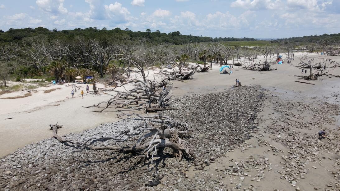 Ubicada en el extremo norte de Jekyll Island, Driftwood Beach te sorprenderá con la hermosa madera que estuvo a la deriva y los árboles incrustados en la arena, que se asemejan a una escena de otro mundo. En auto, la playa se encuentra a unas cinco horas -324 millas en auto- al sureste de Atlanta.